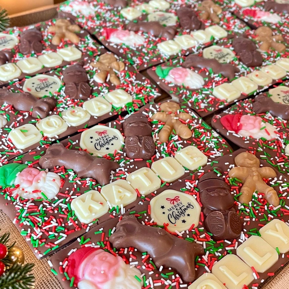 Personalised Merry Christmas chocolate bar
