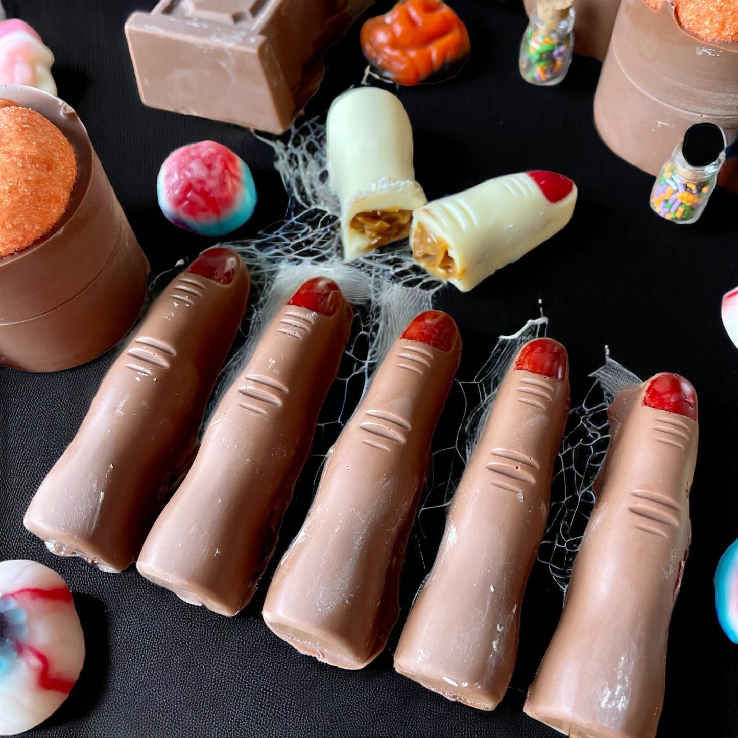 Lotus stuffed Halloween chocolate fingers