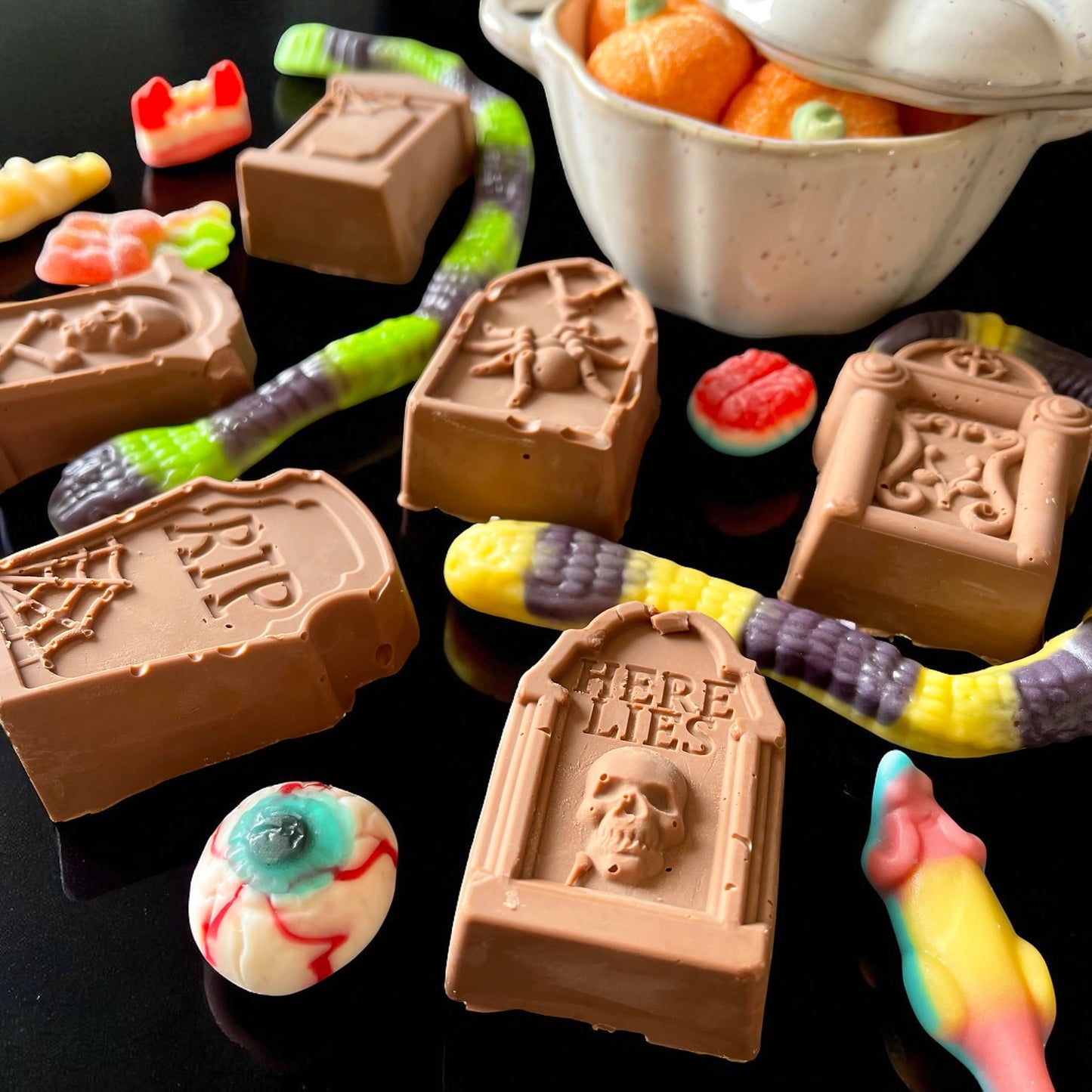 Halloween stuffed chocolate gravestone
