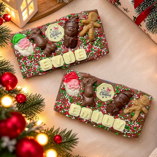Personalised Merry Christmas chocolate bar