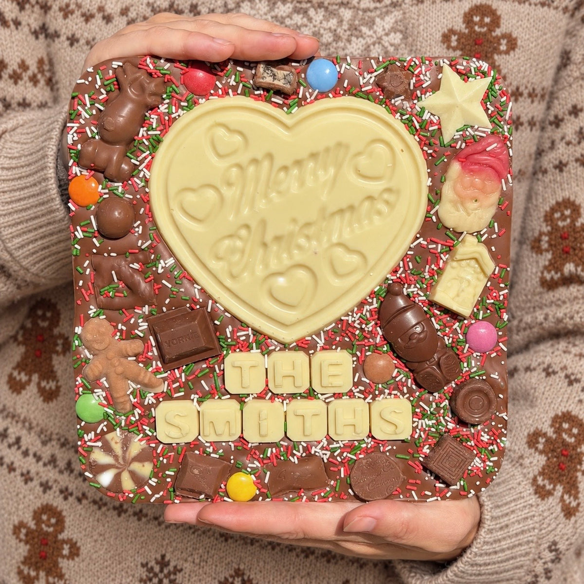 XL Merry Christmas chocolate slab