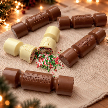Chocolate Christmas crackers pack of 4