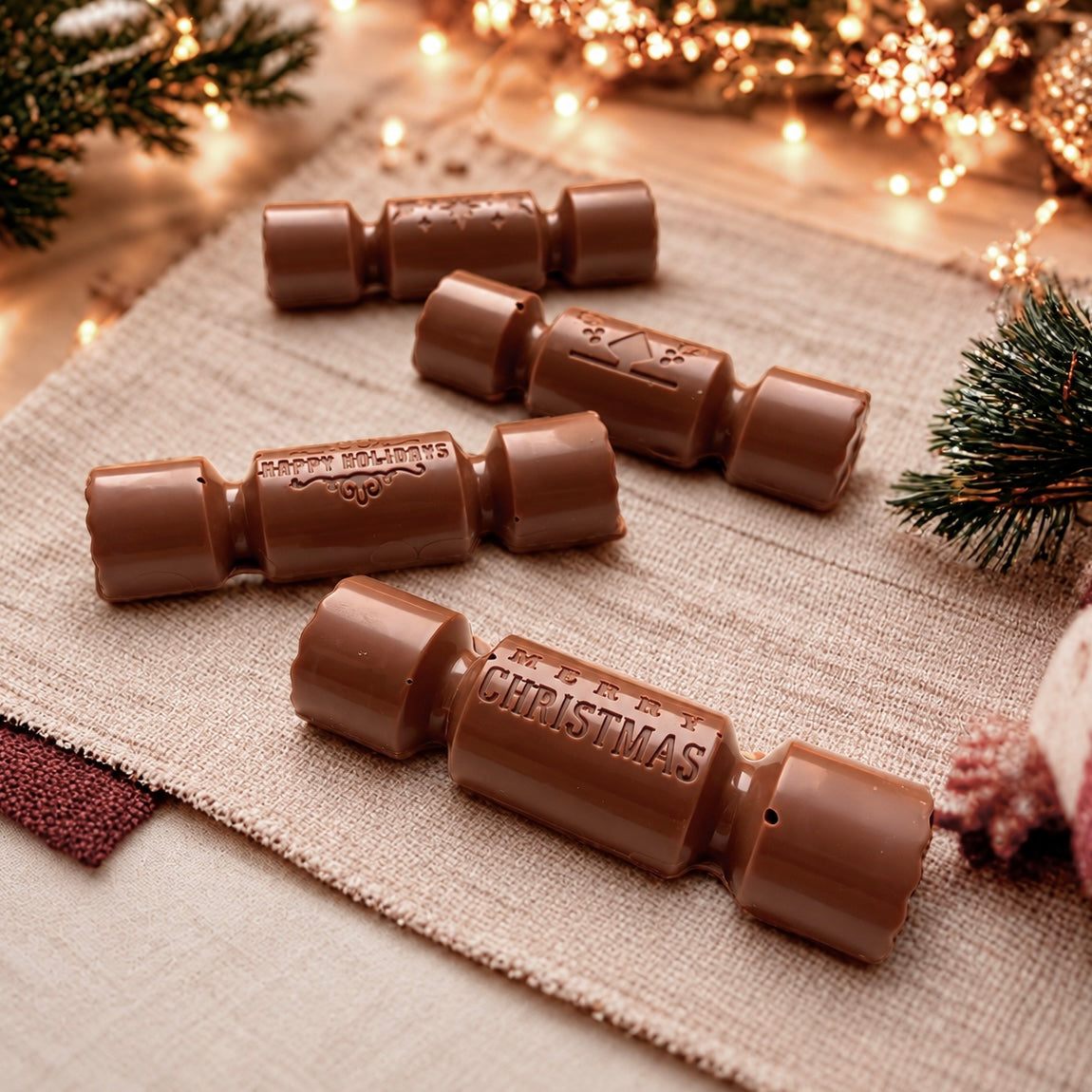 Chocolate Christmas crackers pack of 4