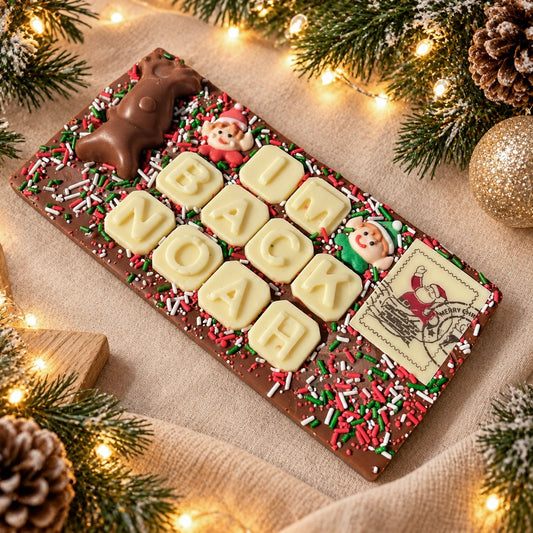 Elf I'm back personalised chocolate bar