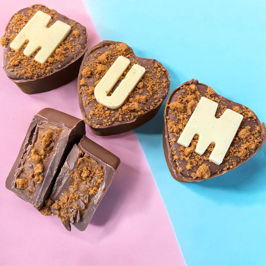 Set of 3 stuffed Mum hearts