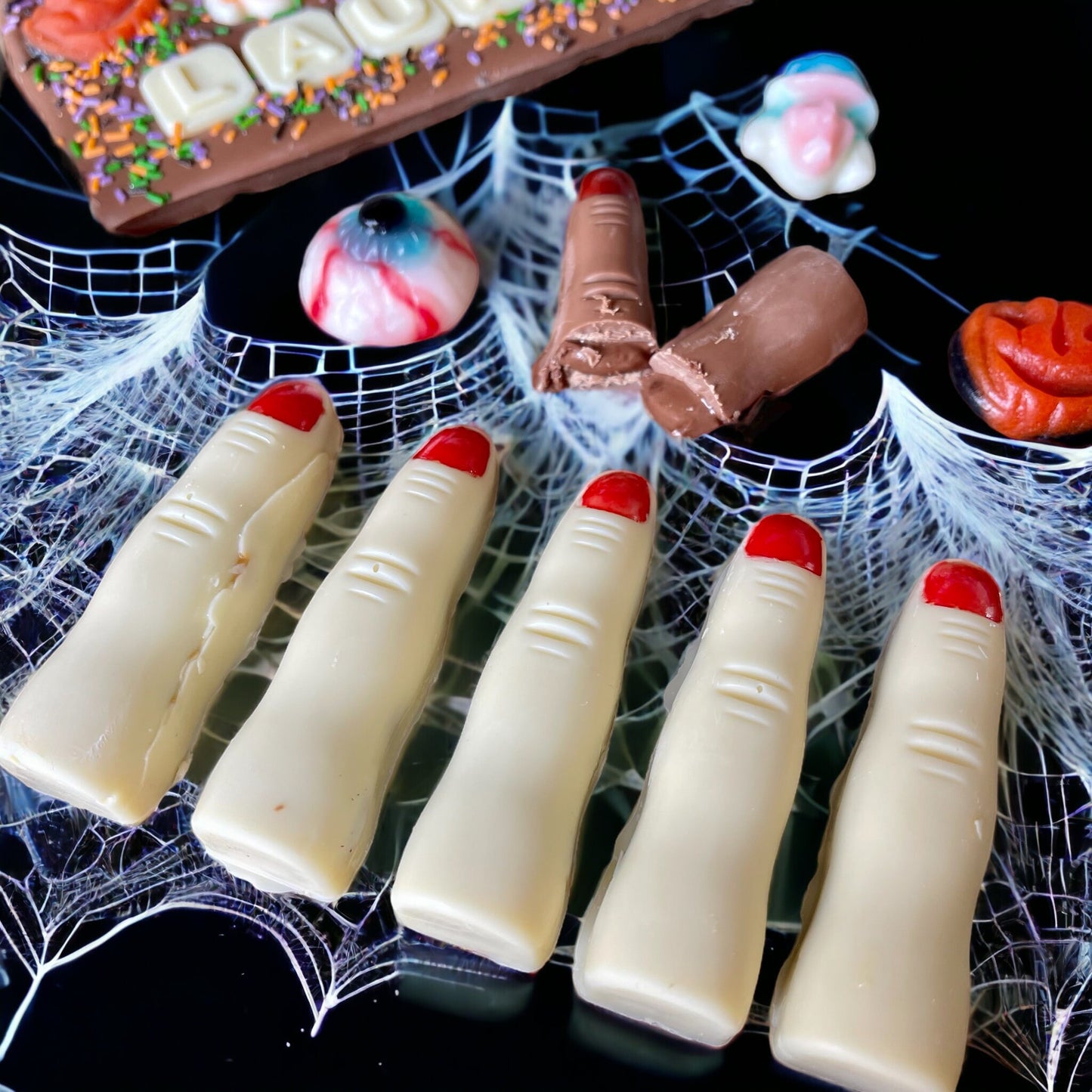 Lotus stuffed Halloween chocolate fingers