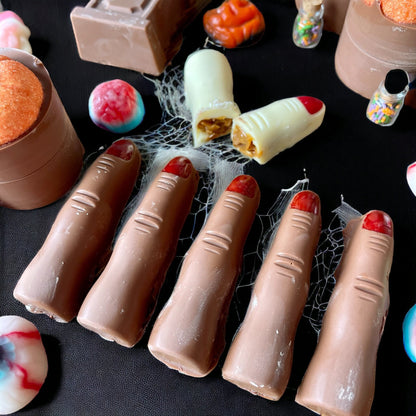 Lotus stuffed Halloween chocolate fingers