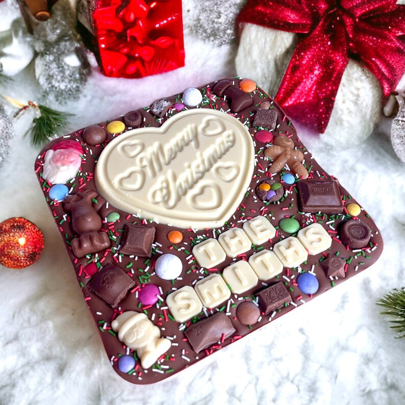 XL Merry Christmas chocolate slab