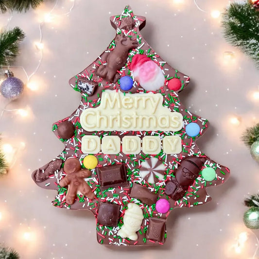 Personalised Christmas tree chocolate slab