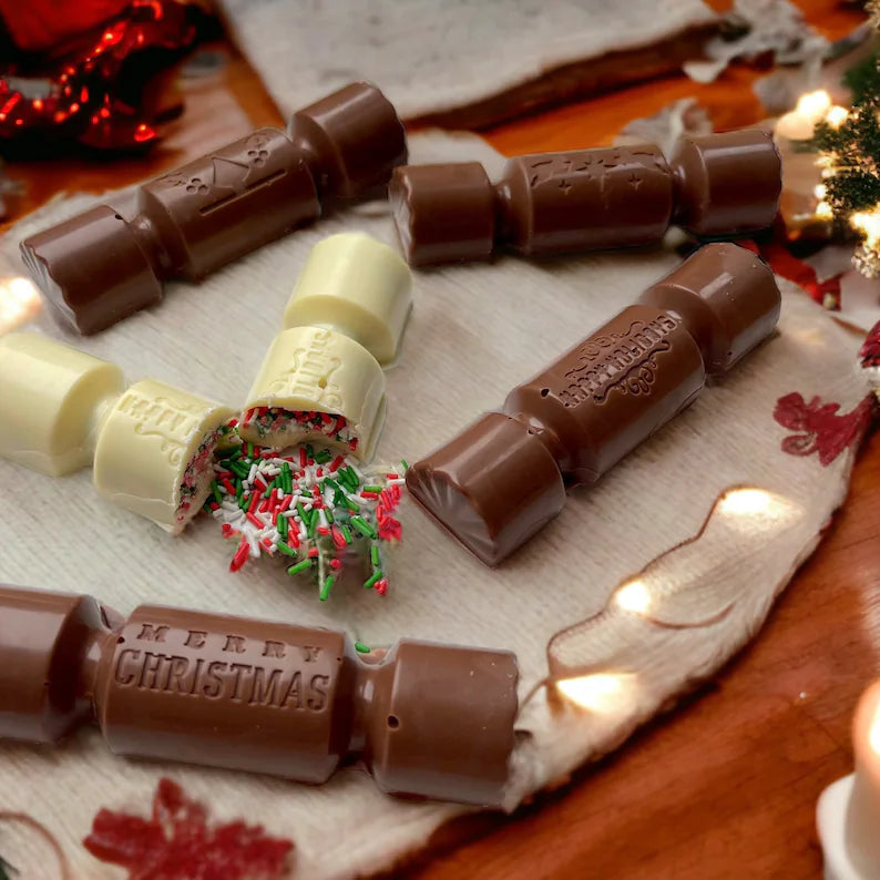Chocolate Christmas crackers pack of 4