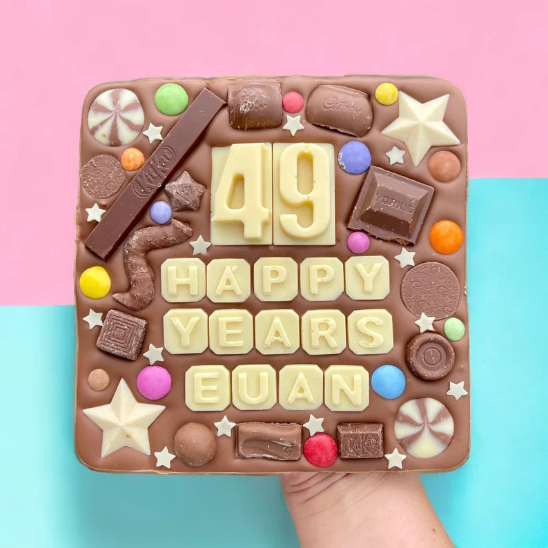 Birthday message Belgian chocolate slab