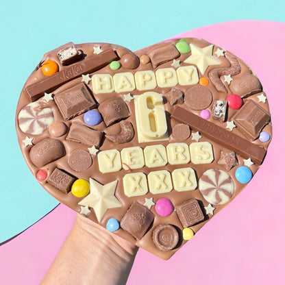 Large chocolate heart with personalised message- choice of toppings!