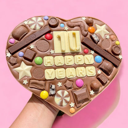 Large chocolate heart with personalised message- choice of toppings!