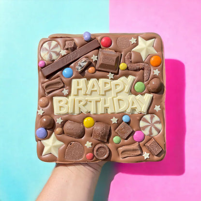 Happy Birthday chocolate slab- choice of toppings!