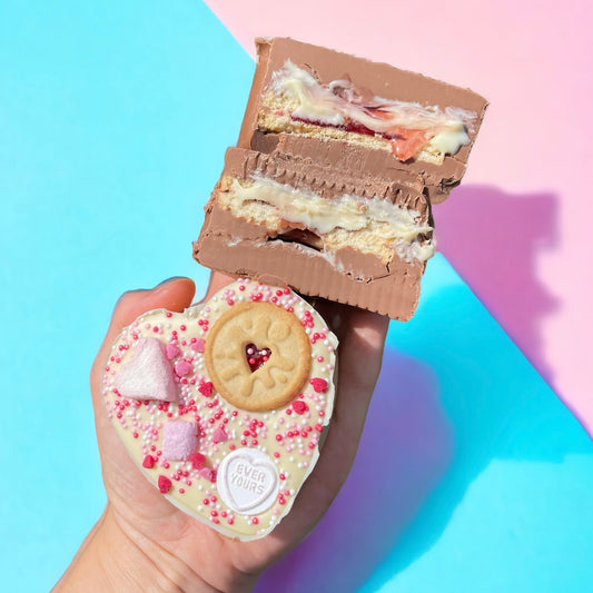 Jammie Dodger stuffed Belgian chocolate heart