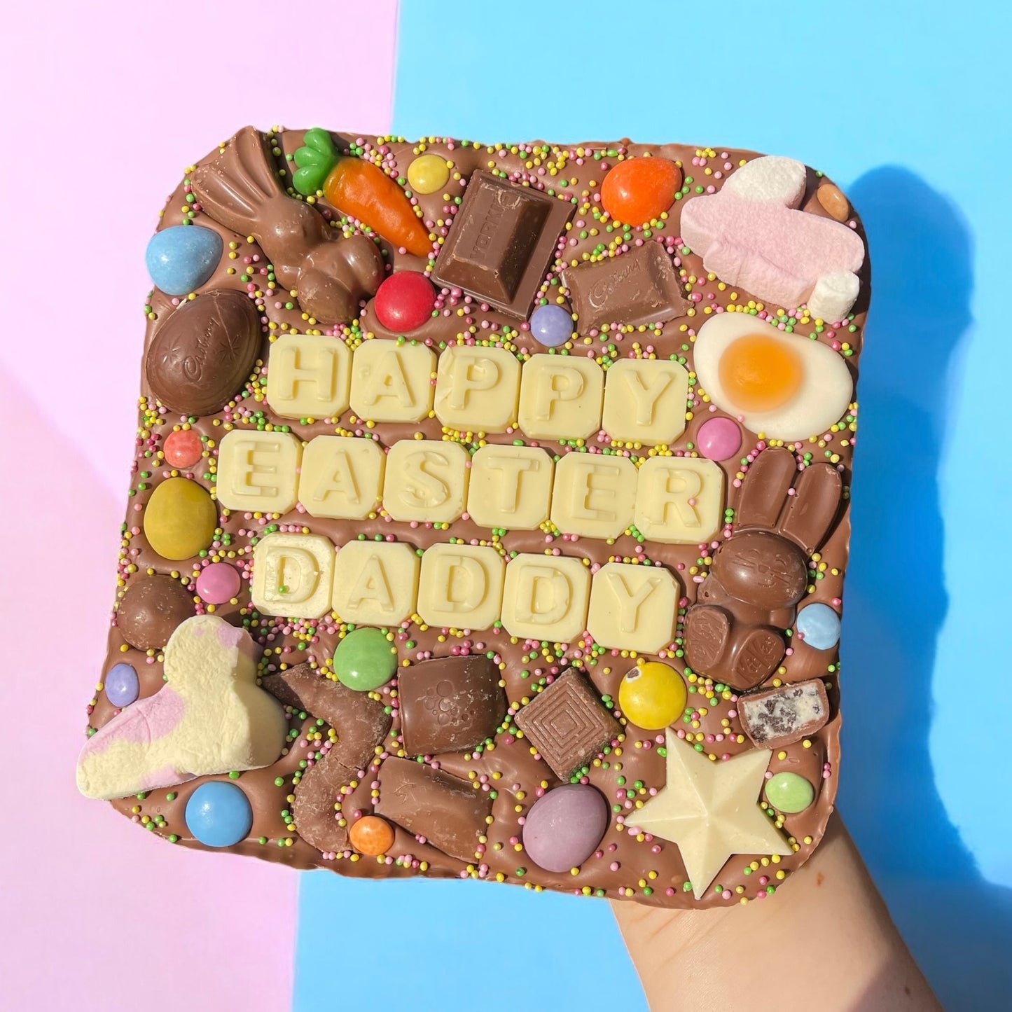 Happy Easter personalised chocolate slab- choice of toppings!