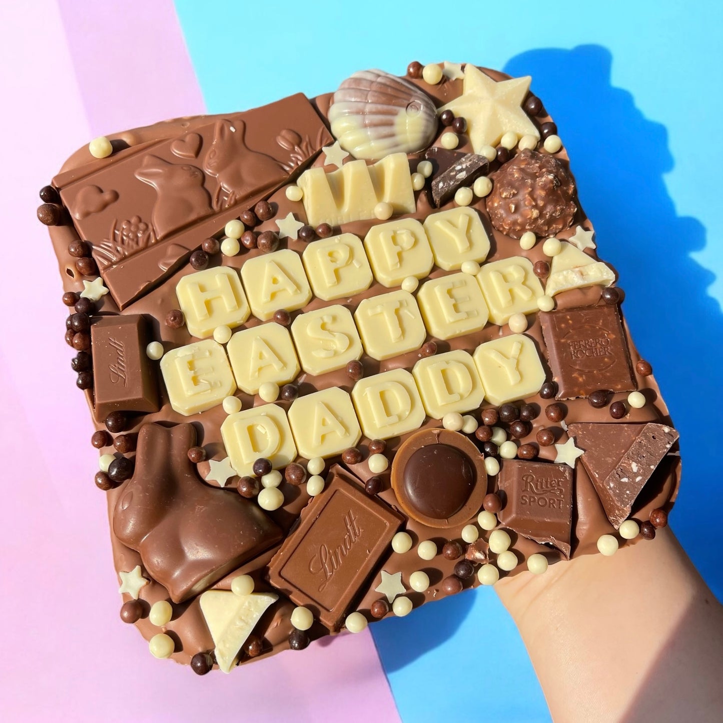 Happy Easter personalised chocolate slab- choice of toppings!