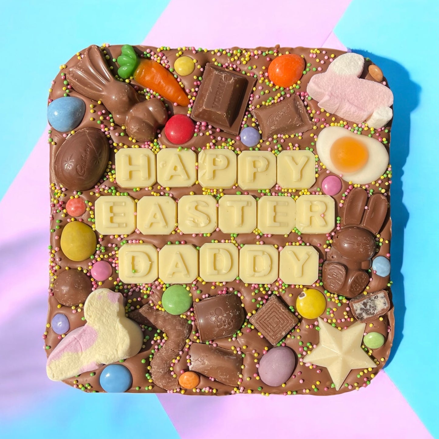 Happy Easter personalised chocolate slab- choice of toppings!