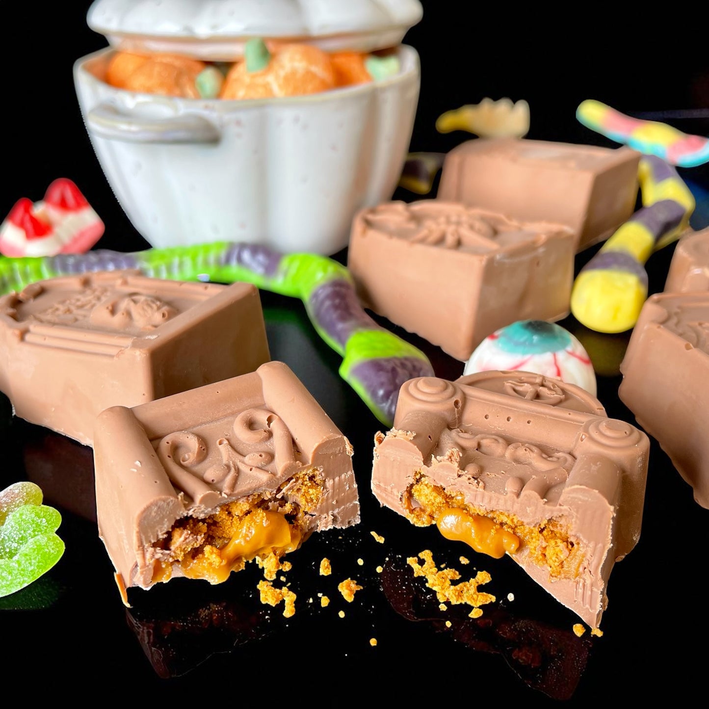 Halloween stuffed chocolate gravestone