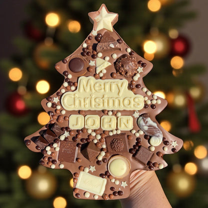 Personalised Christmas tree chocolate slab